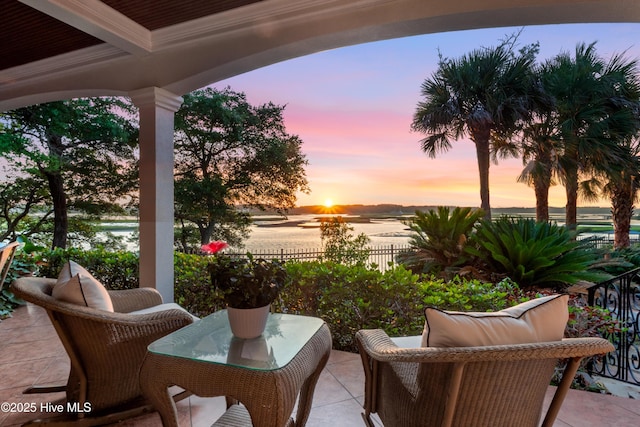 3530 Van Buren St SW, Supply, NC 28462 - patio terrace at dusk with a patio