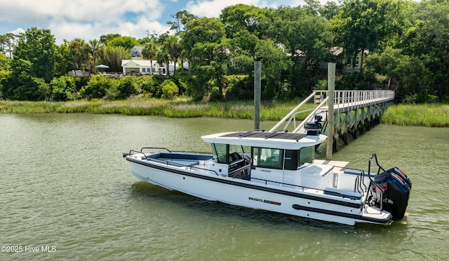 3530 Van Buren St SW, Supply, NC 28462 - dock featuring a water view and view of wooded area