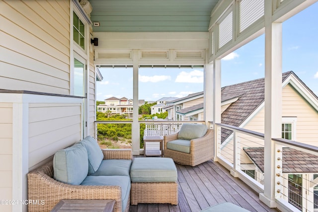 224 W Bald Head Wynd Wynd, Bald Head Island, NC 28461 - sunroom / solarium featuring a residential view