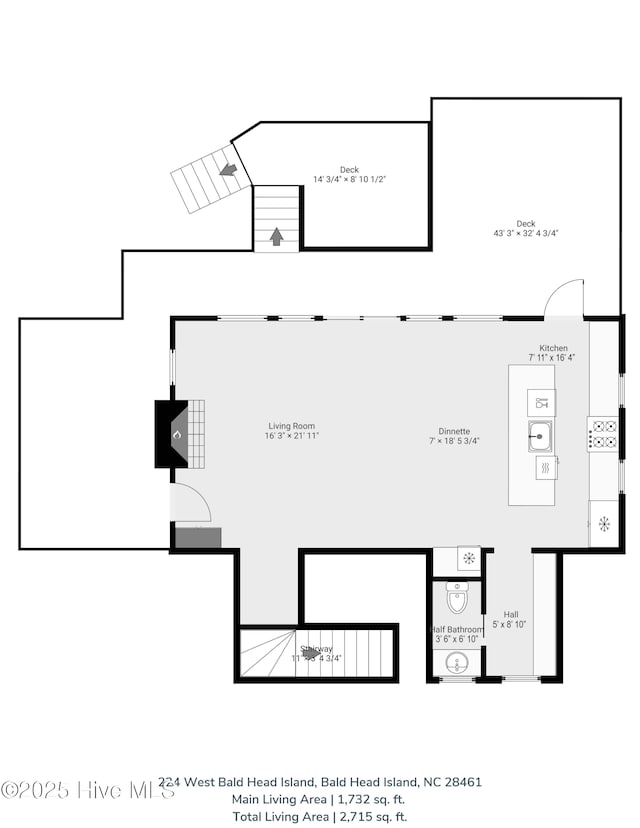 224 W Bald Head Wynd Wynd, Bald Head Island, NC 28461 - home floor plan