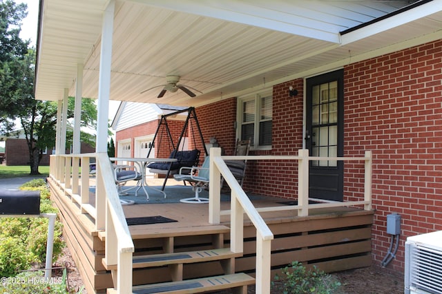 2945 US Highway 17, Williamston, NC 27892 - wooden porch featuring ceiling fan