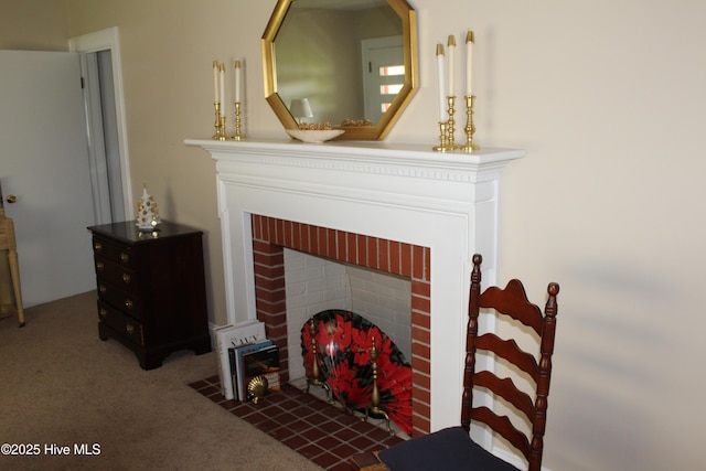 2945 US Highway 17, Williamston, NC 27892 - detailed view of carpet flooring and a brick fireplace