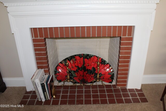 2945 US Highway 17, Williamston, NC 27892 - detailed view of a tile fireplace and carpet floors