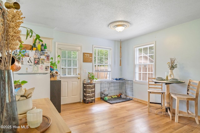 225 Candlewood Dr, Wilmington, NC 28411 - dining space featuring wood finished floors and a textured ceiling