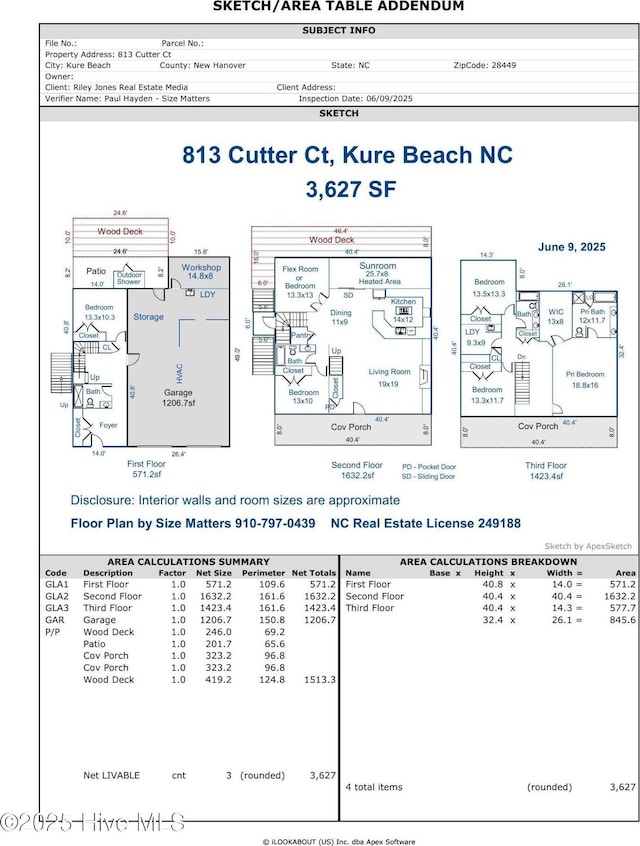 813 Cutter Ct, Kure Beach, NC 28449 - view of floor plan / room layout