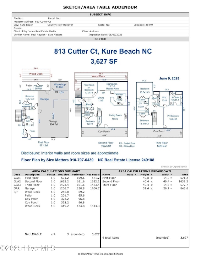 813 Cutter Ct, Kure Beach, NC 28449 - view of floor plan / room layout