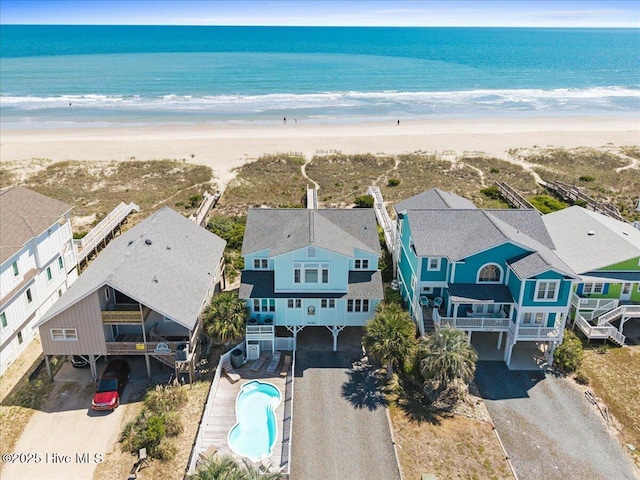 1033 Ocean Blvd W, Holden Beach, NC 28462 - drone / aerial view of unending shoreline and a pool