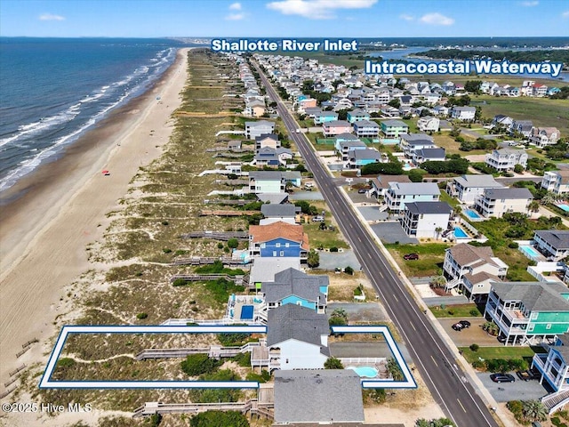 1033 Ocean Blvd W, Holden Beach, NC 28462 - aerial view of waterfront with a beach