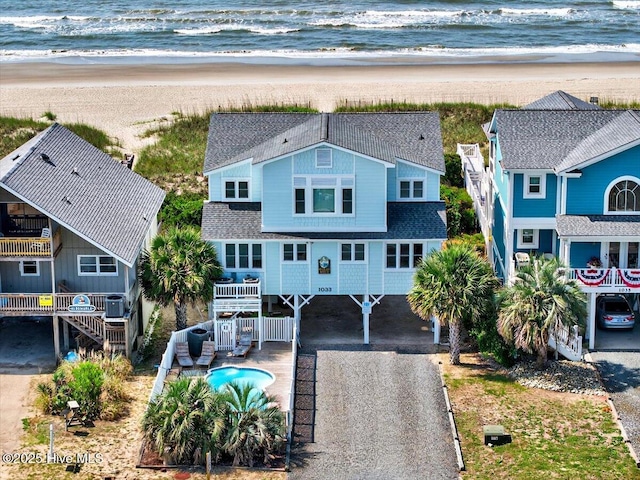 1033 Ocean Blvd W, Holden Beach, NC 28462 - aerial view of unending shoreline
