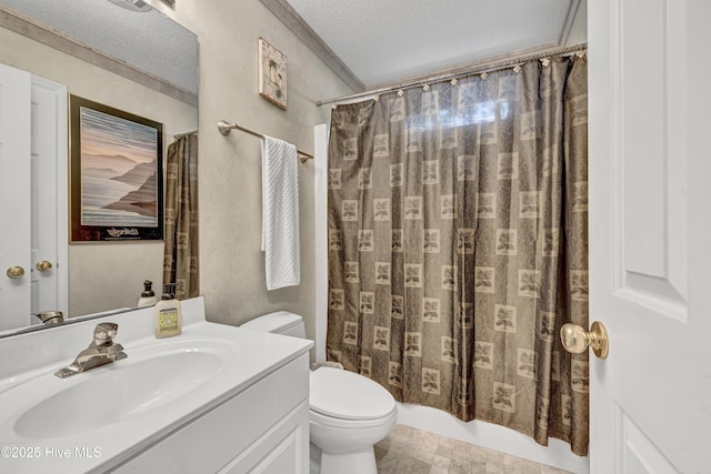 208 Bloomington Ln, Wilmington, NC 28411 - bathroom with vanity, toilet, and a textured ceiling