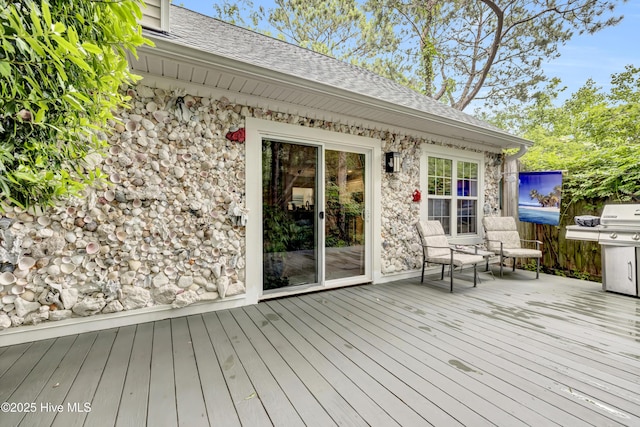 208 Bloomington Ln, Wilmington, NC 28411 - wooden terrace with grilling area