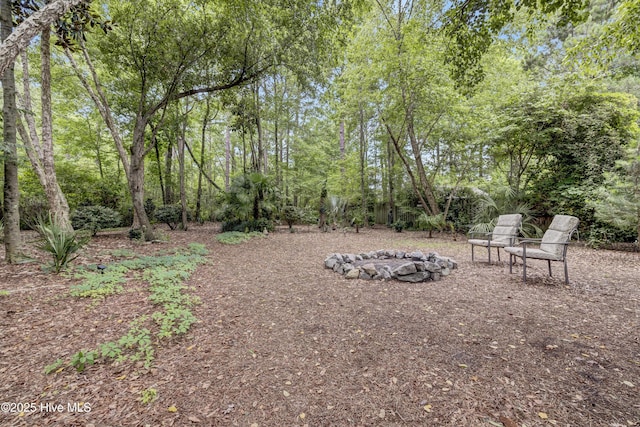 208 Bloomington Ln, Wilmington, NC 28411 - view of yard with a fire pit