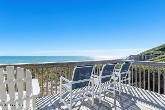 7411 Ocean Dr Unit E & W, Emerald Isle, NC 28594 - wooden terrace with a water view