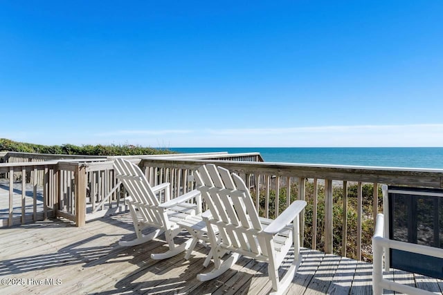 7411 Ocean Dr Unit E & W, Emerald Isle, NC 28594 - wooden terrace featuring a water view