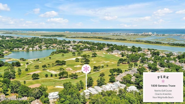 1830 Senova Trce, Wilmington, NC 28405 - aerial perspective of suburban area featuring a nearby body of water and a golf course