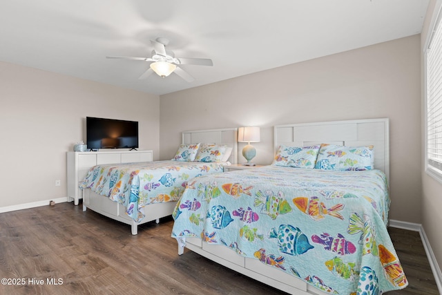 1239 Ocean Blvd W, Holden Beach, NC 28462 - bedroom featuring wood finished floors and a ceiling fan