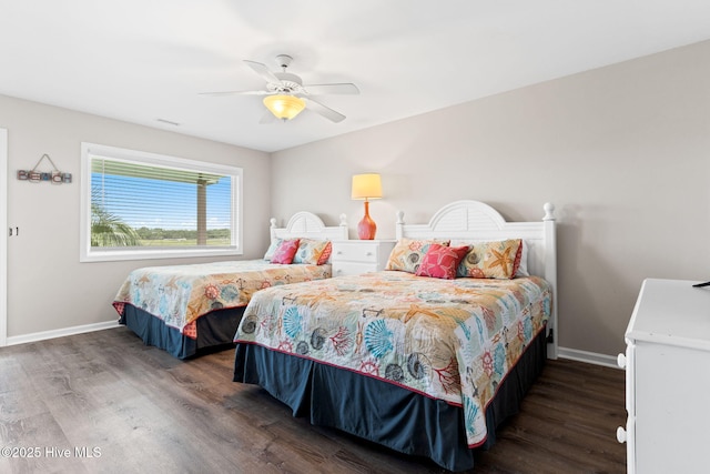 1239 Ocean Blvd W, Holden Beach, NC 28462 - bedroom featuring wood finished floors and a ceiling fan