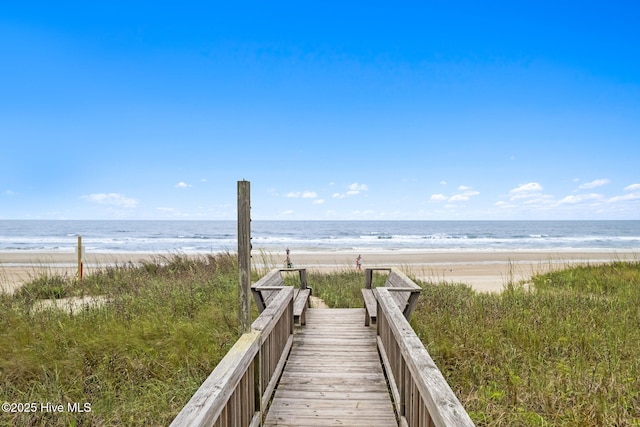 1239 Ocean Blvd W, Holden Beach, NC 28462 - view of home's community featuring view of water and beach