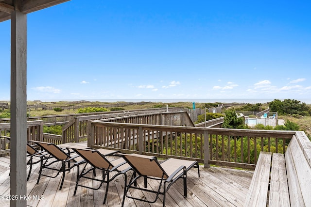 1239 Ocean Blvd W, Holden Beach, NC 28462 - deck with a water view