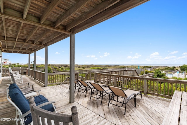 1239 Ocean Blvd W, Holden Beach, NC 28462 - view of wooden terrace