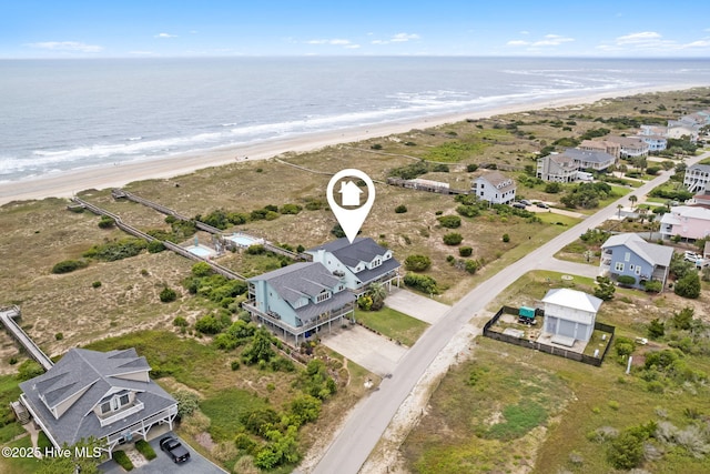 1239 Ocean Blvd W, Holden Beach, NC 28462 - aerial view of residential area featuring waterfront with a beach