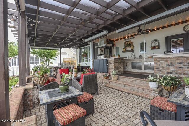 1 Burton Pl, Jacksonville, NC 28540 - view of patio featuring an outdoor kitchen