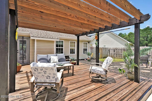 648 Pine Branches Cir SE, Leland, NC 28451 - wooden deck featuring an outdoor living space