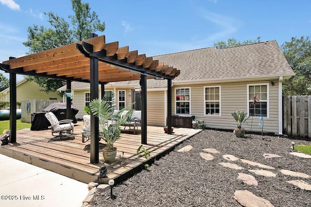 648 Pine Branches Cir SE, Leland, NC 28451 - wooden deck with a pergola