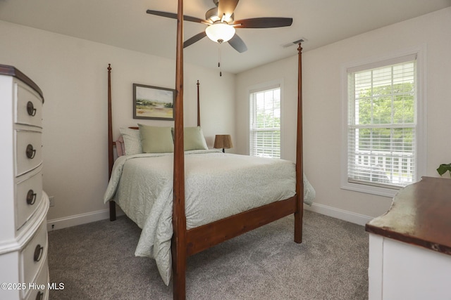 637 White Oak Xing, Swansboro, NC 28584 - bedroom with carpet floors and a ceiling fan