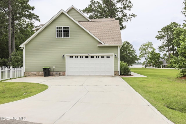 637 White Oak Xing, Swansboro, NC 28584 - view of side of property with a garage, driveway, and roof with shingles