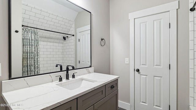 359 N Leak St, Southern Pines, NC 28387 - full bathroom featuring vanity and tiled shower