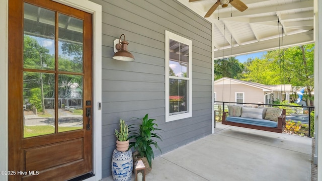 359 N Leak St, Southern Pines, NC 28387 - porch featuring a ceiling fan
