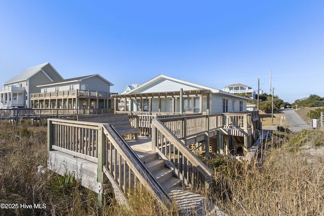 901 Ocean Dr, Emerald Isle, NC 28594 - rear view of house with stairs