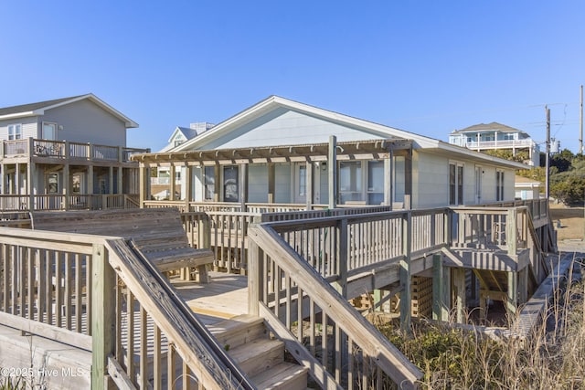 901 Ocean Dr, Emerald Isle, NC 28594 - wooden terrace with stairway