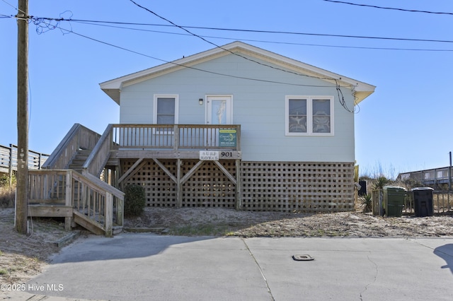 901 Ocean Dr, Emerald Isle, NC 28594 - rear view of property with stairway