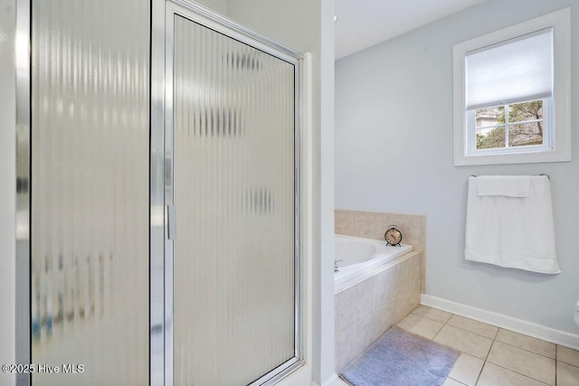3853 Winding Vine Way, Southport, NC 28461 - full bath featuring a bath, tile patterned floors, and a stall shower