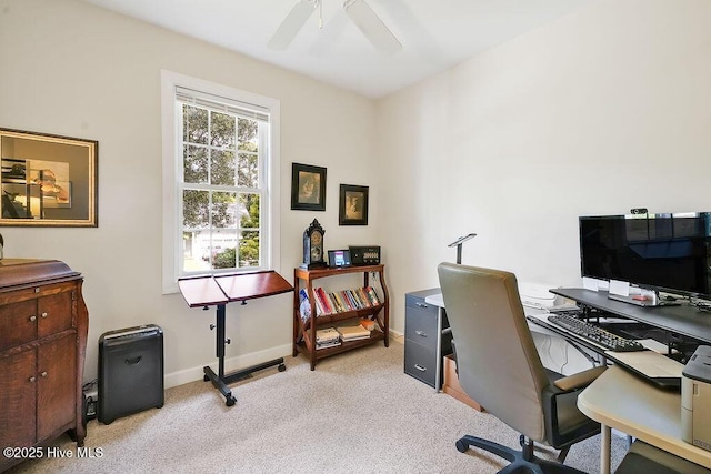 3853 Winding Vine Way, Southport, NC 28461 - office featuring a ceiling fan and light colored carpet