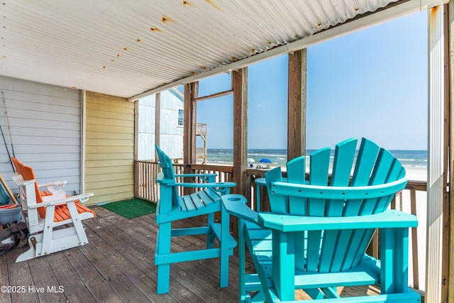 2310 New River Inlet Rd Unit 1, North Topsail Beach, NC 28460 - deck featuring a water view
