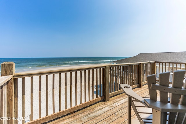 2310 New River Inlet Rd Unit 1, North Topsail Beach, NC 28460 - wooden terrace with view of water and beach