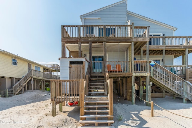 2310 New River Inlet Rd Unit 1, North Topsail Beach, NC 28460 - rear view of property featuring stairs