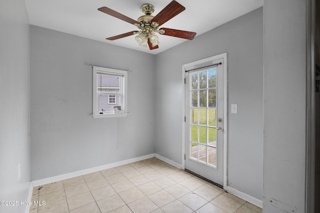 308 Big Tree Ln, Chinquapin, NC 28521 - empty room featuring ceiling fan and light tile patterned flooring
