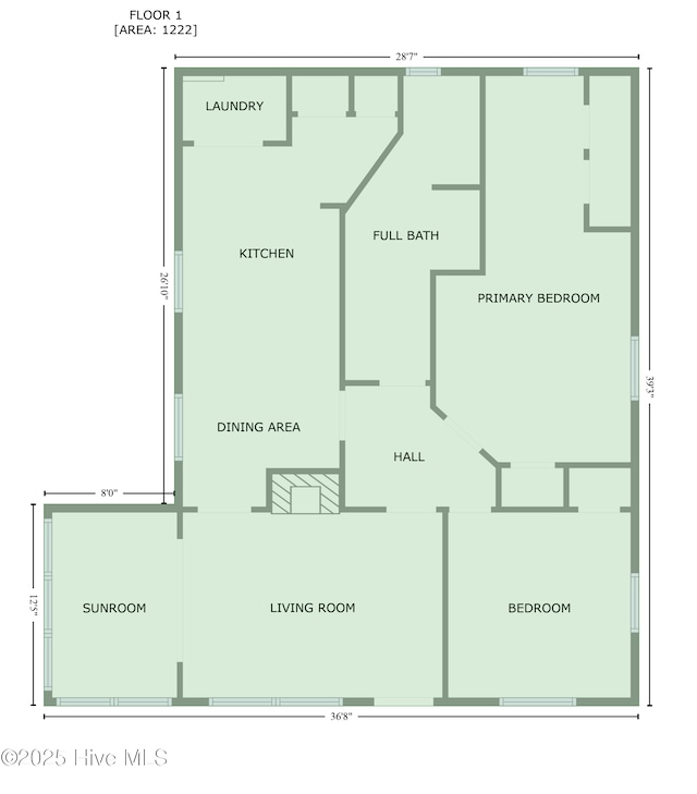 822 Chattawka Ln, New Bern, NC 28560 - room layout