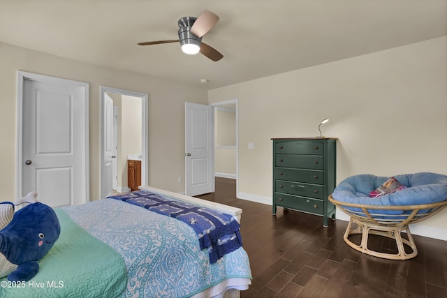 133 Overlook Dr, Wilmington, NC 28411 - bedroom featuring wood finished floors and a ceiling fan