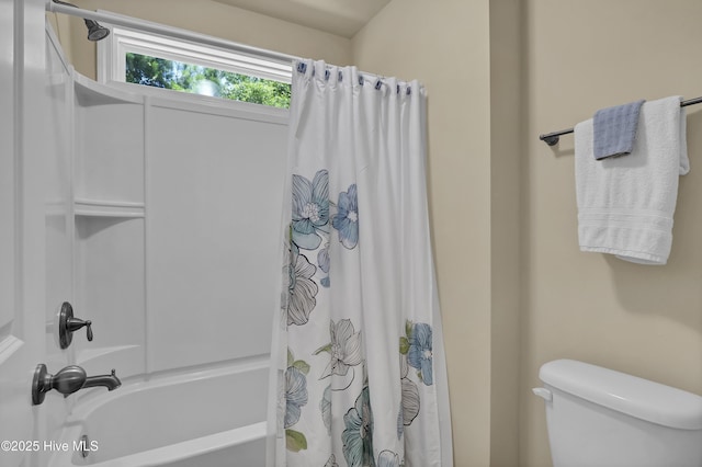 133 Overlook Dr, Wilmington, NC 28411 - bathroom with shower / bath combo with shower curtain and toilet