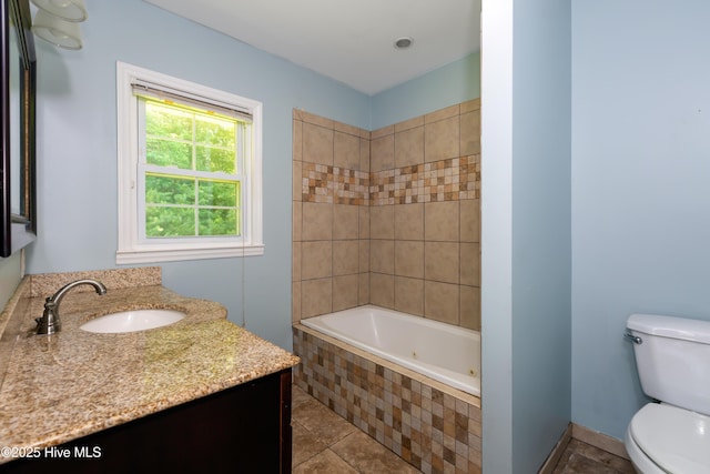 4173 Middle Rd, Trenton, NC 28585 - full bathroom with vanity, tile patterned flooring, and a combined bath / shower with jetted tub