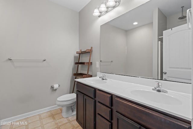 5709 Burgaw Hwy, Maple Hill, NC 28454 - full bath with double vanity, tile patterned floors, and a shower
