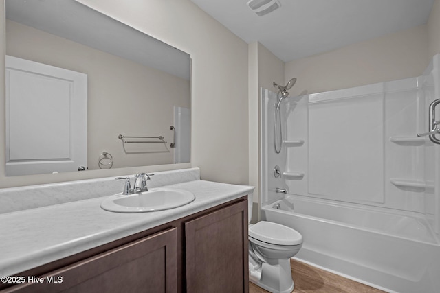 694 Chester Way NE, Leland, NC 28451 - bathroom featuring vanity, shower / tub combination, and wood finished floors