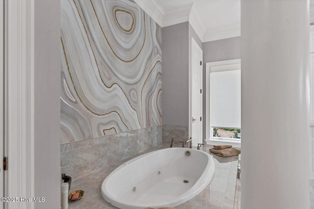 2270 Midland Rd, Pinehurst, NC 28374 - full bathroom with a jetted tub and crown molding