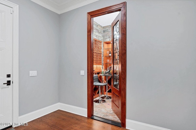 2270 Midland Rd, Pinehurst, NC 28374 - corridor featuring dark wood-style floors and crown molding