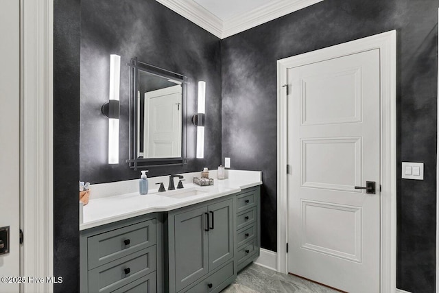 2270 Midland Rd, Pinehurst, NC 28374 - bathroom with crown molding and vanity